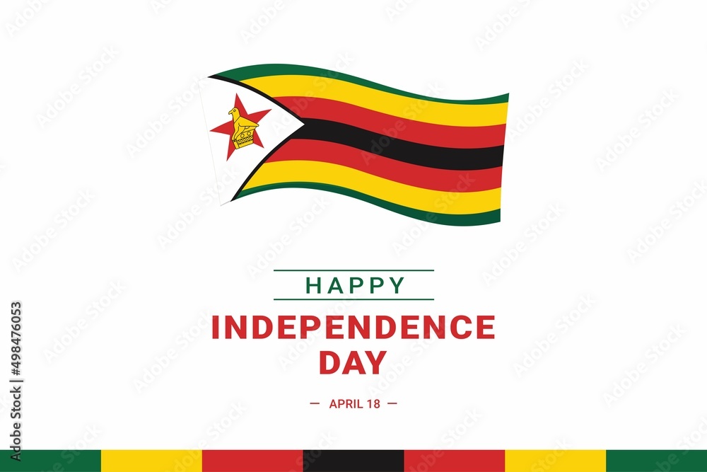 Zimbabwe Independence Day. Vector Illustration. The illustration is suitable for banners, flyers, stickers, cards, etc.	 - obrazy, fototapety, plakaty 