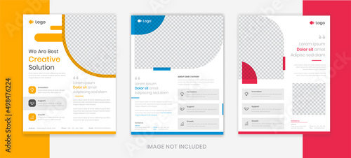 Clean Corporate Flyer design template set, business flyer  layout editable vector, minimal flyer, pamphlet, poster 