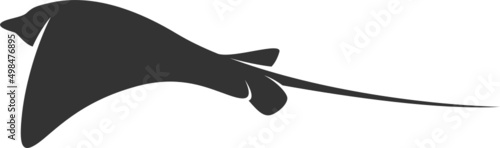 Stingray Silhouette. Isolated Vector Animal Template for Logo Company, Icon, Symbol etc 