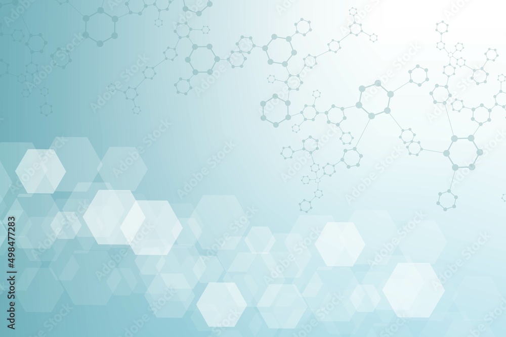 Modern futuristic background of the scientific hexagonal pattern. Virtual abstract background with particle, molecule structure for medical, technology, chemistry, science. Social network vector Modern futuristic background of the scientific hexagonal pattern. Virtual abstract background with particle, molecule structure for medical, technology, chemistry, science. Social network vector