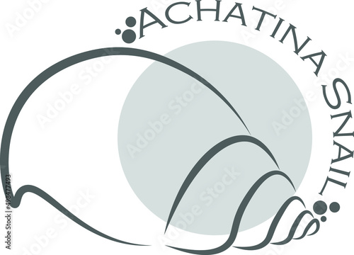 Achatina snail in silhouette vector illustration for cosmetic indastry and snail farming. Giant African snail Achatina fulica