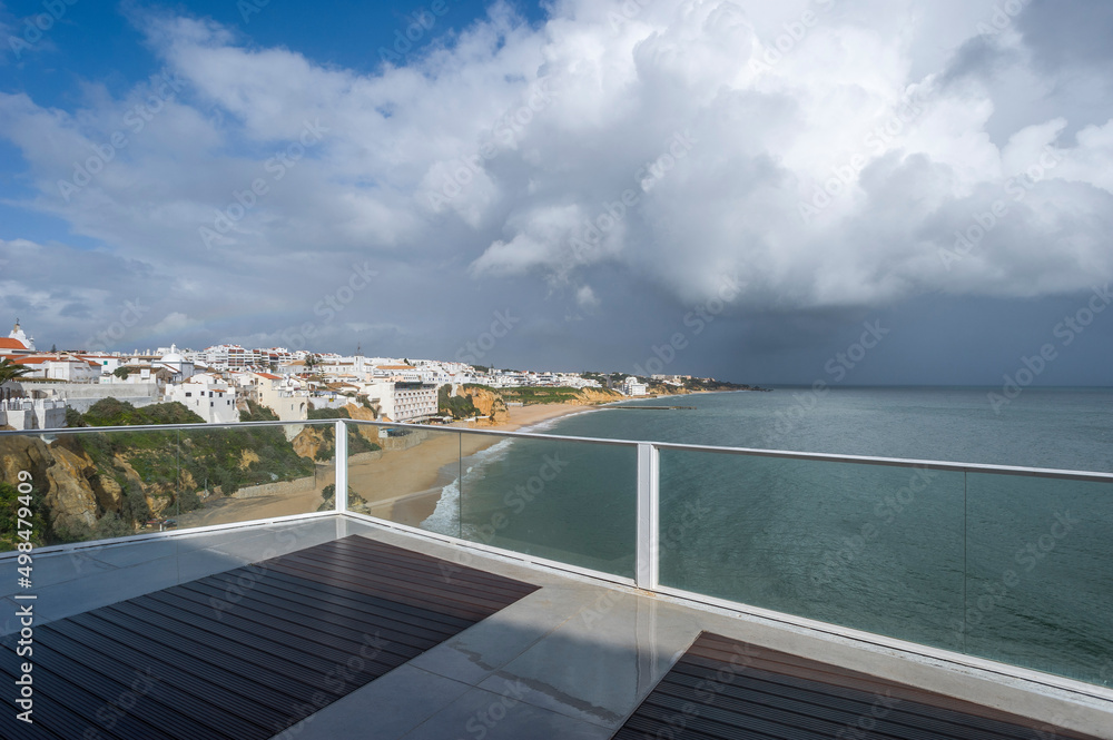 Fototapeta premium Cityscape with Peneco beach in Albufeira in the Algarve in Portugal