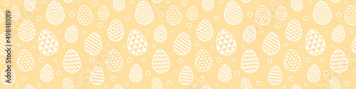 Easter wrapping paper. Background with eggs. Banner. Vector