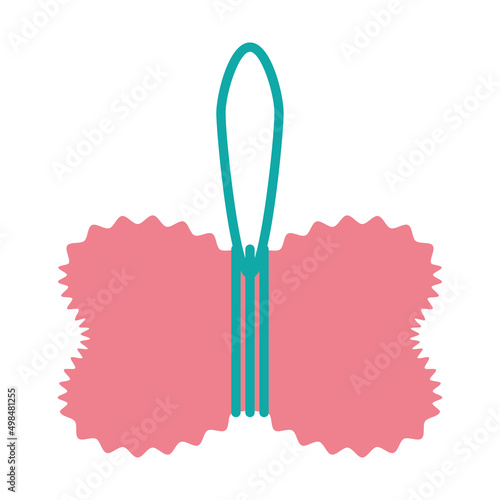 Bathroom pink washcloth vector cartoon illustration isolated on a white background.