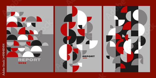 Modern geometry poster in black and red