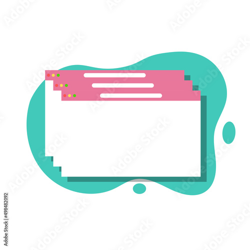 Computer web browser window with blank page. Browser template on computer, tablet or phone. flat design