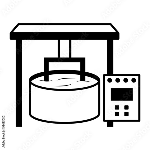 Planetary Type Stirring Cooking Pot vector icon design, Caseiculture symbol, Cheesemaking Production Factory  Sign, dairy products and food preservation process, pasteurization of milk machine Concept