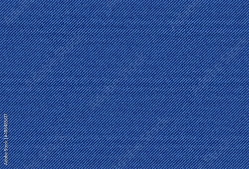 Jeans denim texture pattern background, navy blue apparel fabric pattern, realistic vector. Blue jeans cloth or denim canvas material in macro closeup, cotton textile of denim jeans or upholstery