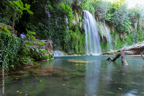 Fototapeta Naklejka Na Ścianę i Meble -  waterfall in Antalya, Turkey. Green landscape
