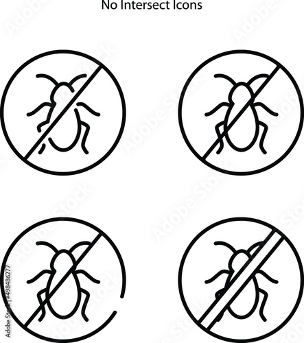 No insect sign, No pest vector icon. Pest control.