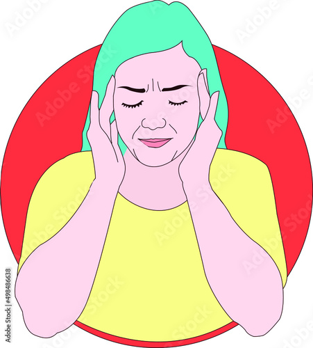 Headache Vector Illustration Portrait 1