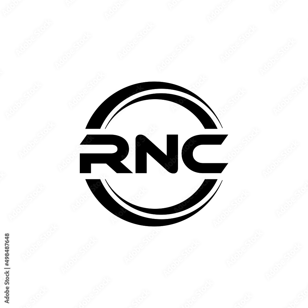 RNC letter logo design with white background in illustrator, vector logo modern alphabet font overlap style. calligraphy designs for logo, Poster, Invitation, etc.