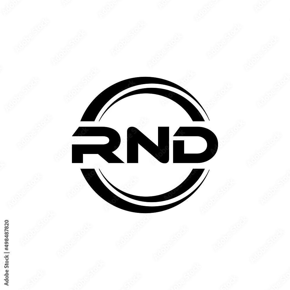 RND letter logo design with white background in illustrator, vector logo modern alphabet font overlap style. calligraphy designs for logo, Poster, Invitation, etc.