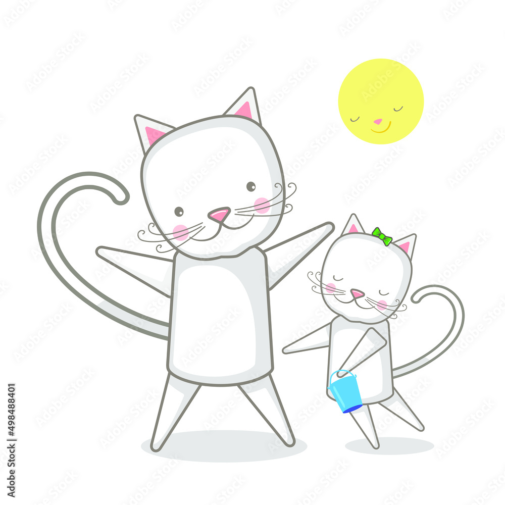 Funny animals. A little kitten.
Vector image in cartoon style. Color image. Funny animals. A little kitten.
Vector image in cartoon style. Color image.