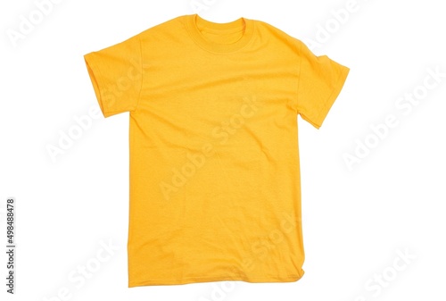 Yellow T-shirt blank white background