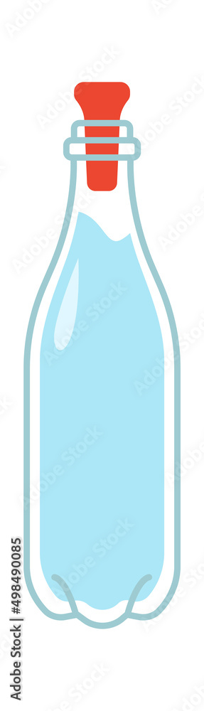 Glass water bottle. Vector illustration Glass water bottle. Vector illustration