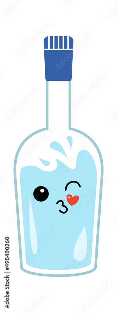 Cartoon character water bottle. Vector illustration Cartoon character water bottle. Vector illustration