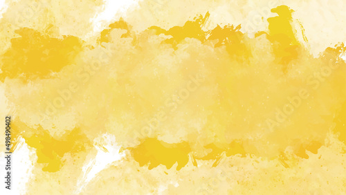 Yellow watercolor background for your design, watercolor background concept, vector. © BoszyArtis