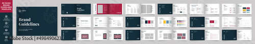 Landscape Brand Guideline Template, Simple style and modern layout Brand Style, Brand Book, Brand Identity, Brand Manual, Guide Book photo
