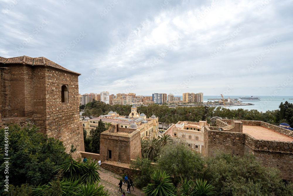 Malaga Spanish traditional architecture and city view