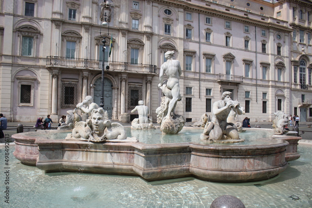 Rome, Fountain of the Four Rivers, Fontana dei Quattro Fiumi