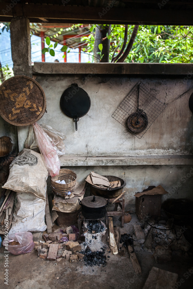 Kitchen room in asian urban village