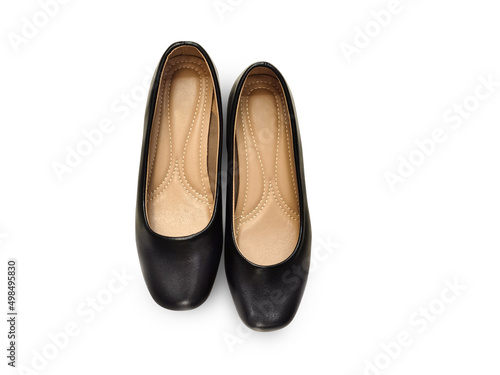Women's fashion shoes, black, classic design. isolated on a white background