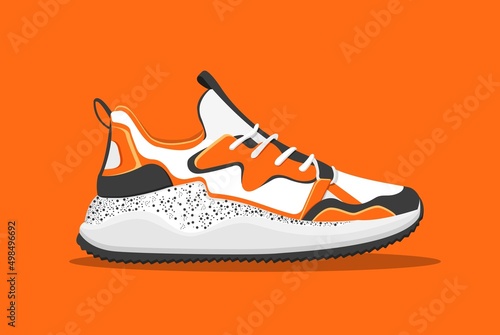 Sneakers. Sports shoes. Running shoes. Vector illustration