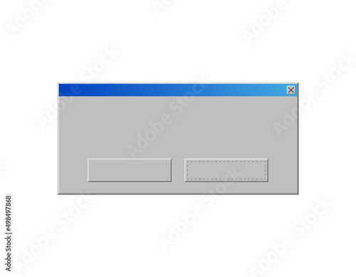Retro 00s PC system message template. Copy space blank element for text. Empty program notification isolated. Message interface of computer operating system