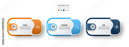 Infographic template business concept with step.
