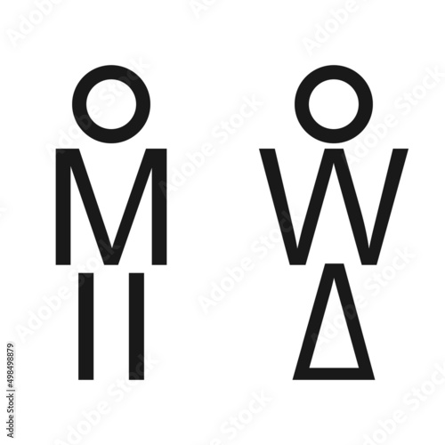 male and female icon vector. suitable for the sign on the bathroom or hotel toilet
