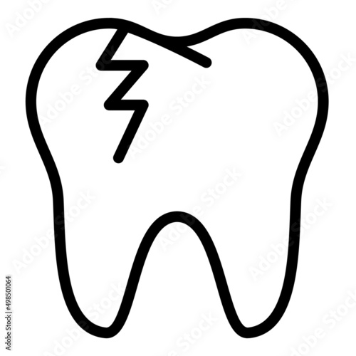 Molar Cavity Flat Icon Isolated On White Background