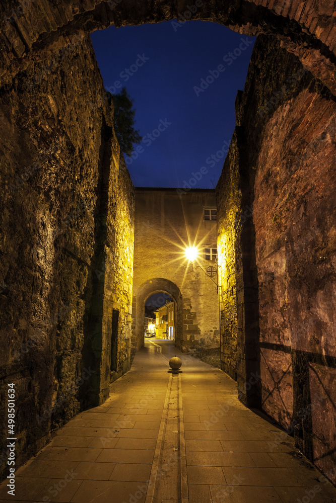 Gradisca D'Isonzo Gorizia italy Town medieval walls entrance panoramic vertical