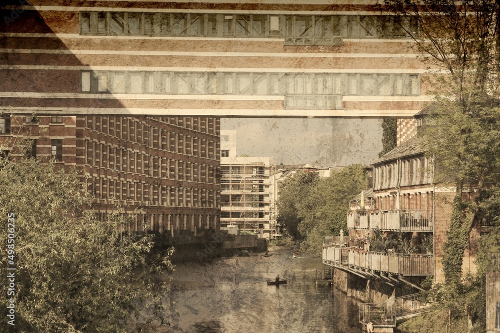 Leipzig former factory - retro grunge style photo Leipzig former factory - retro grunge style photo