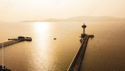 Blue lighthouse, sunset view. lighthouse sunset at afternoon view. Thailand © STOCK PHOTO 4 U