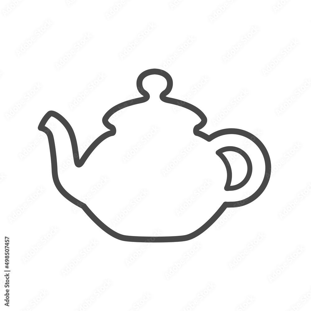 Vector linear icon with tea kettle Vector linear icon with tea kettle