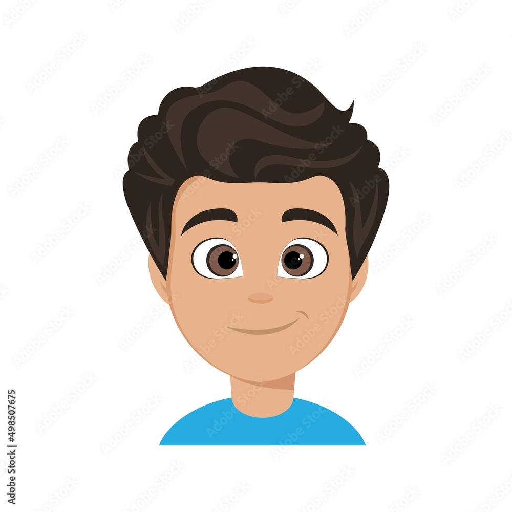 Fototapeta premium Face of boy isolated on white background.