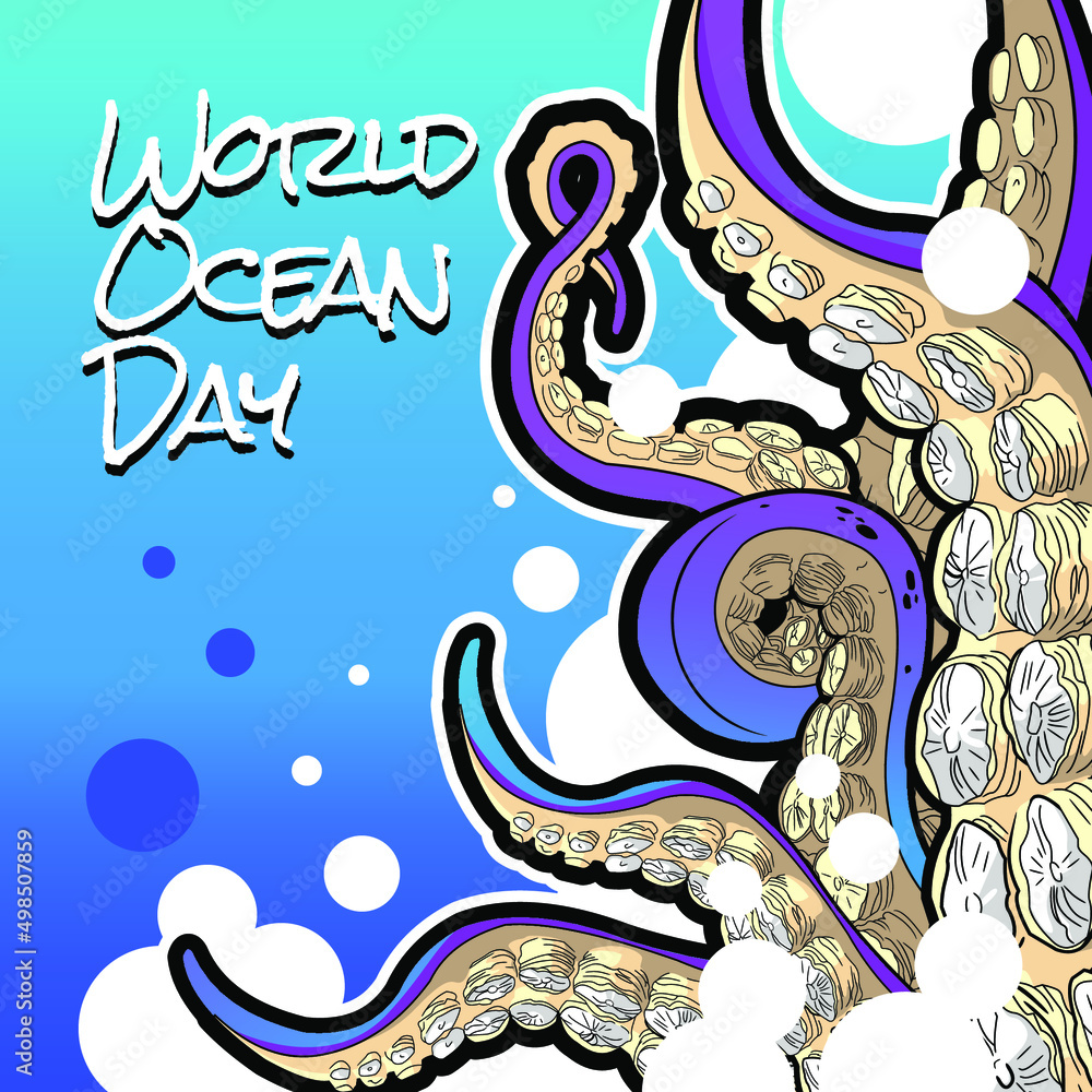 Obraz premium World ocean day vector illustration design