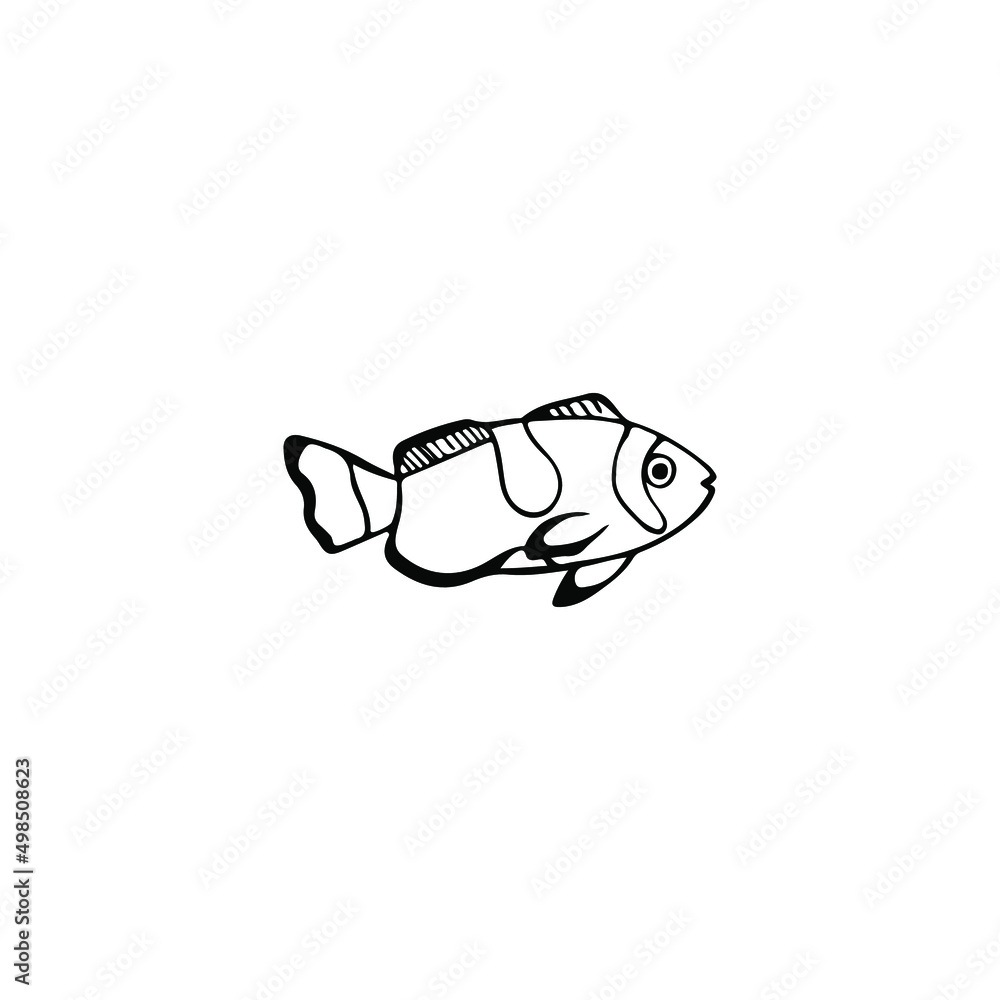 Single vector element isolated on white background. Fish Single vector element isolated on white background. Fish
