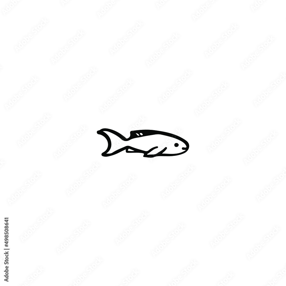 Single vector element isolated on white background. Fish Single vector element isolated on white background. Fish