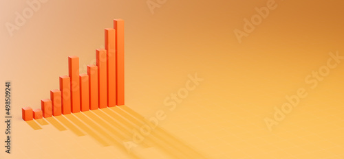 3D process bar chart trend design for business presentation, investment graph infographic background illustration with copy space © ZETHA_WORK