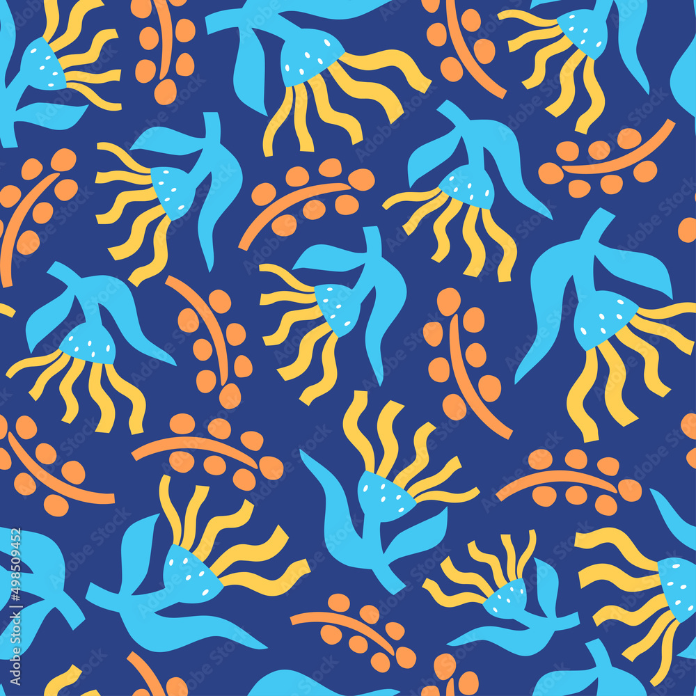 Floral abstract seamless pattern. Nice pattern in modern style. Design for paper, cover, fabric, interior decor and more. Vector background. Floral abstract seamless pattern. Nice pattern in modern style. Design for paper, cover, fabric, interior decor and more. Vector background.
