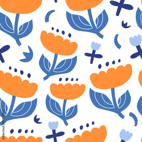 Floral abstract seamless patterns. Vector modern design for paper, cover, fab...