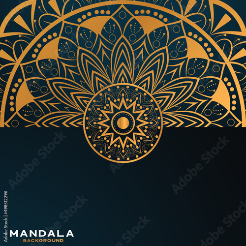Luxury royal golden mandala background with borders for invitation and wedding card