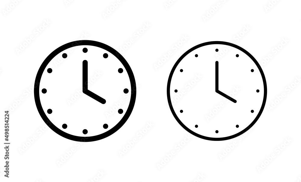 Clock icon vector. Time sign and symbol. watch icon Clock icon vector. Time sign and symbol. watch icon