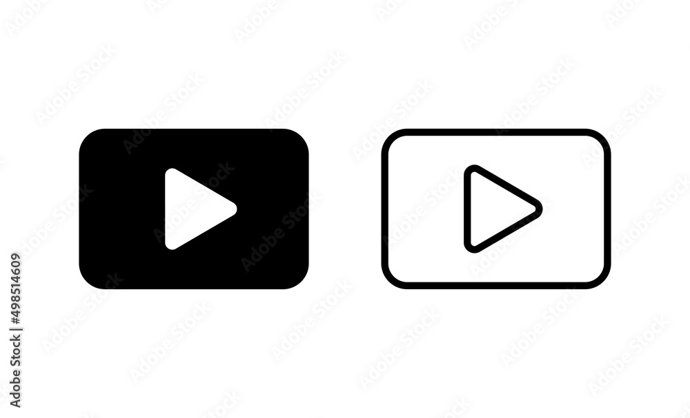 Play icon vector. Play button sign and symbol Play icon vector. Play button sign and symbol