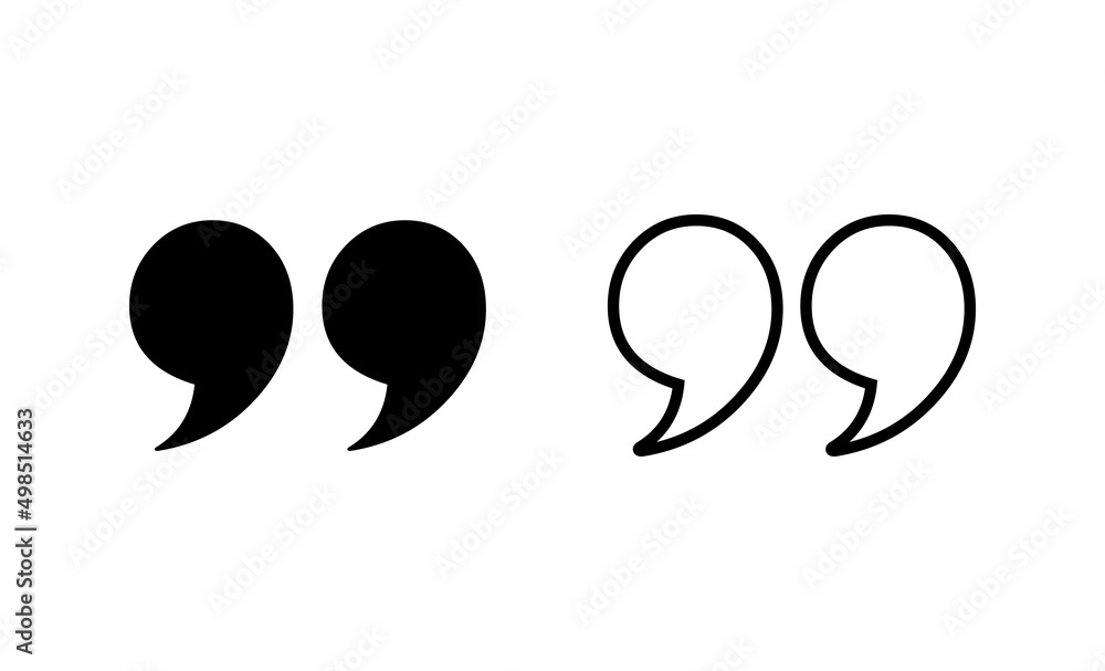 Quote icon vector. Quotation mark sign and symbol Quote icon vector. Quotation mark sign and symbol