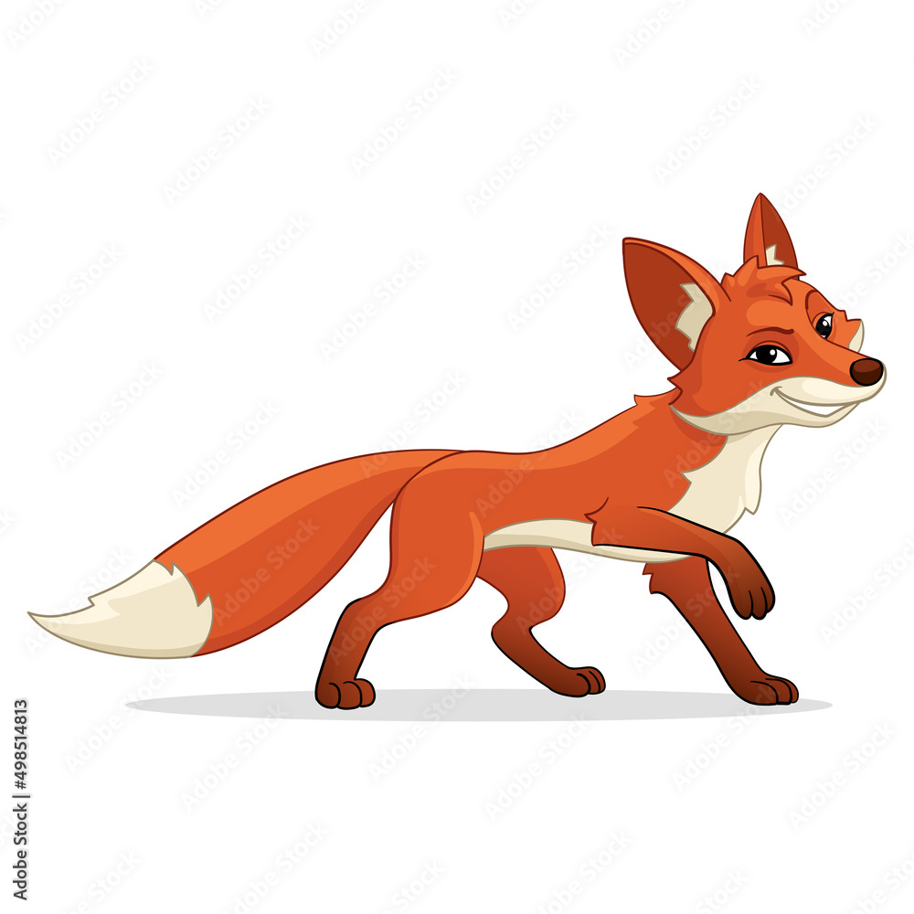 Fox in cartoon style. Fox vector illustration, character design. Fox in cartoon style. Fox vector illustration, character design.