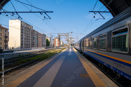 TURIN, ITALY - August 22, 2021: View of the platforms of the famous train station 