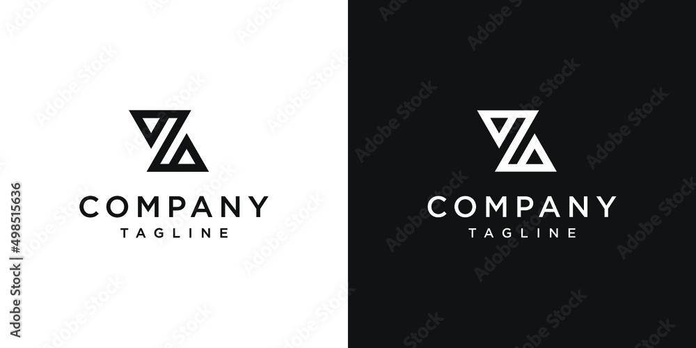 Creative Letter Z Monogram Logo Design Icon Template White and Black Background - obrazy, fototapety, plakaty 